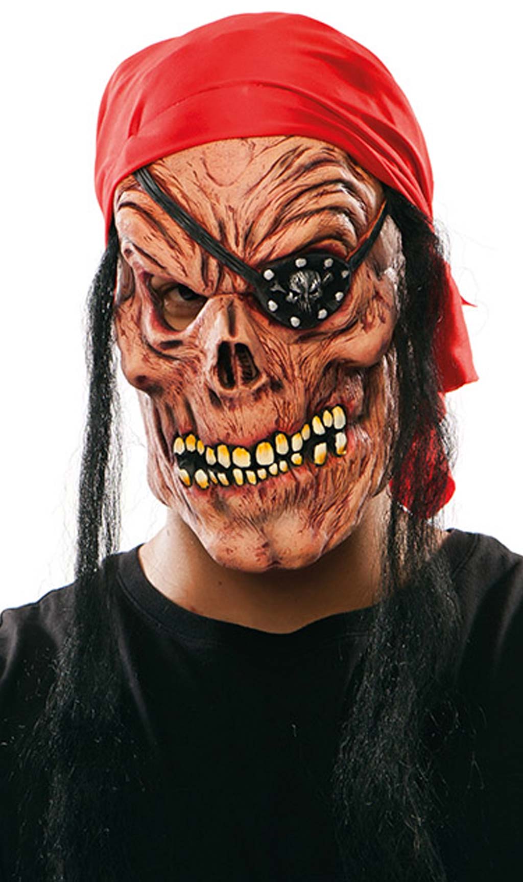 Máscara de látex de Zombie Pirata con Parche