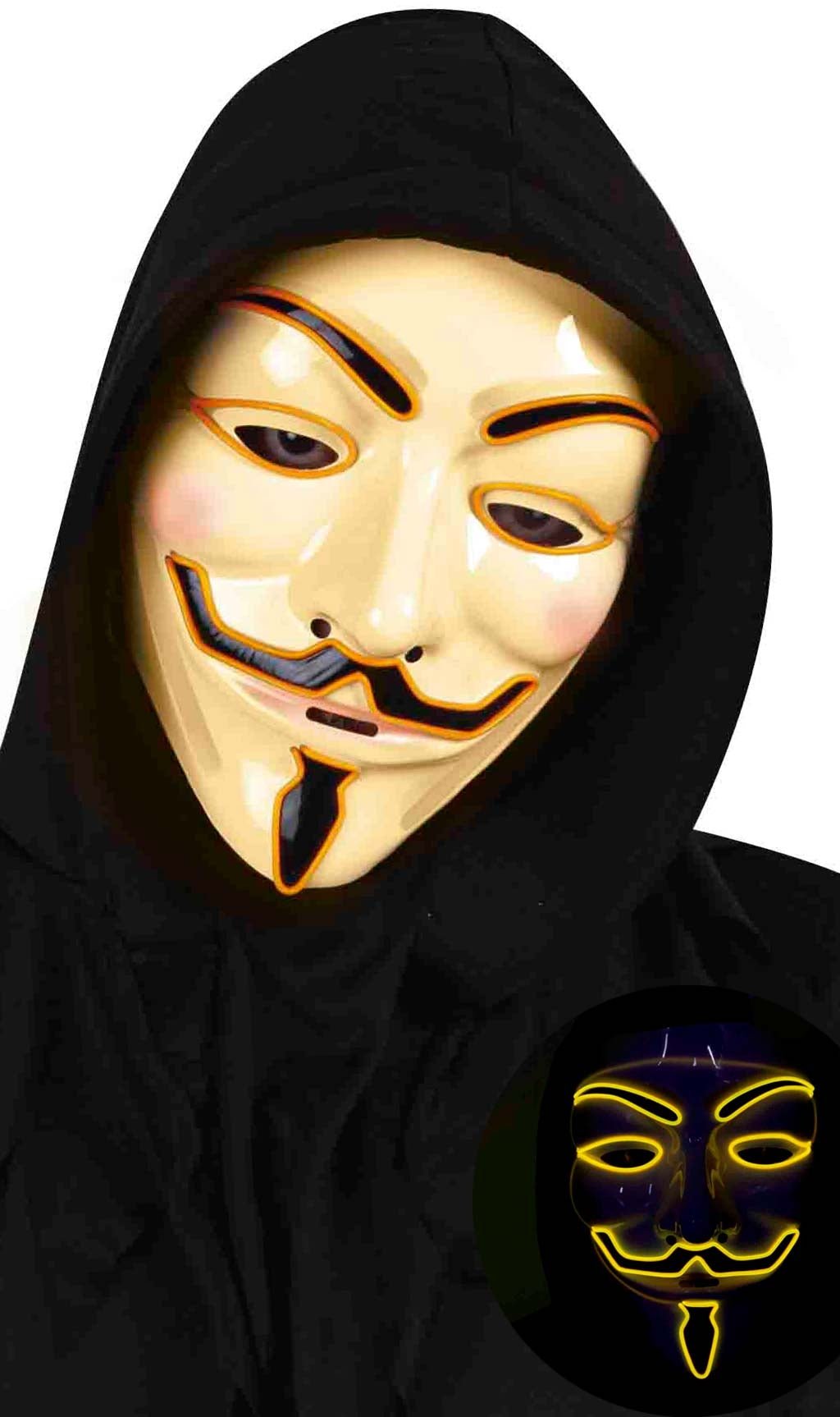 Máscara de V de Vendetta con Luz