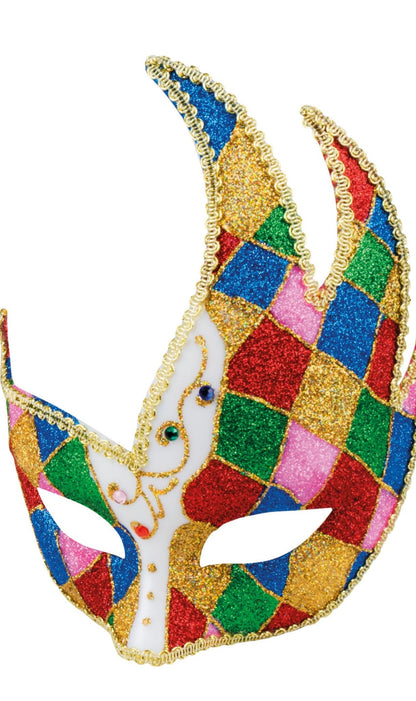 Máscara Veneciana de Bufón Multicolor