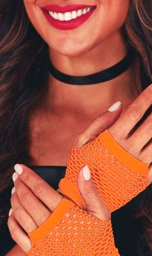 Guantes de Rejilla Corto Naranja