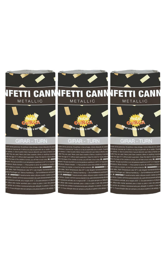 Pack 3 Cañones Confeti Dorados