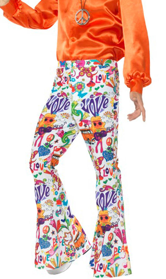 Pantalón Hippie Love para hombre I Don Disfraz