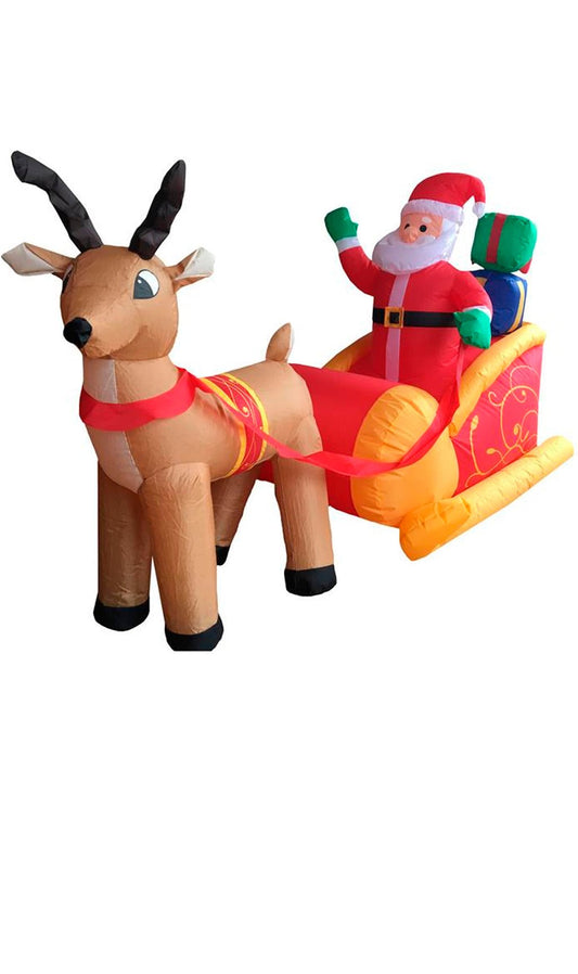 Papá Noel Trineo Hinchable Led