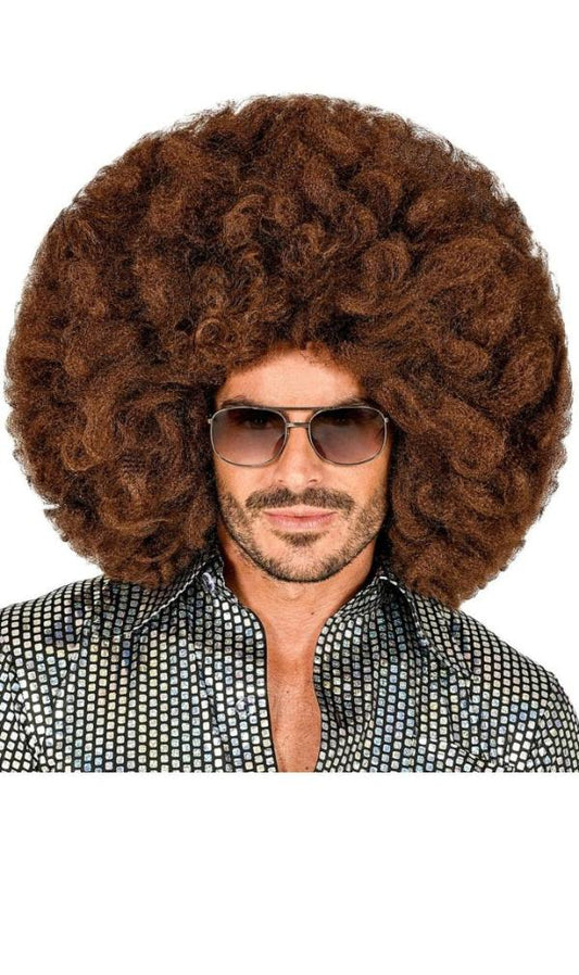 Peluca Afro Marrón Plus