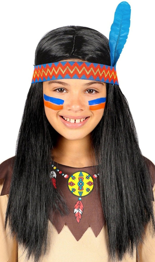 Peluca de Indio con Pluma infantil