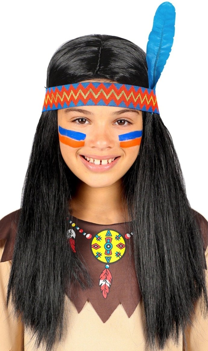 Peluca de Indio con Pluma infantil