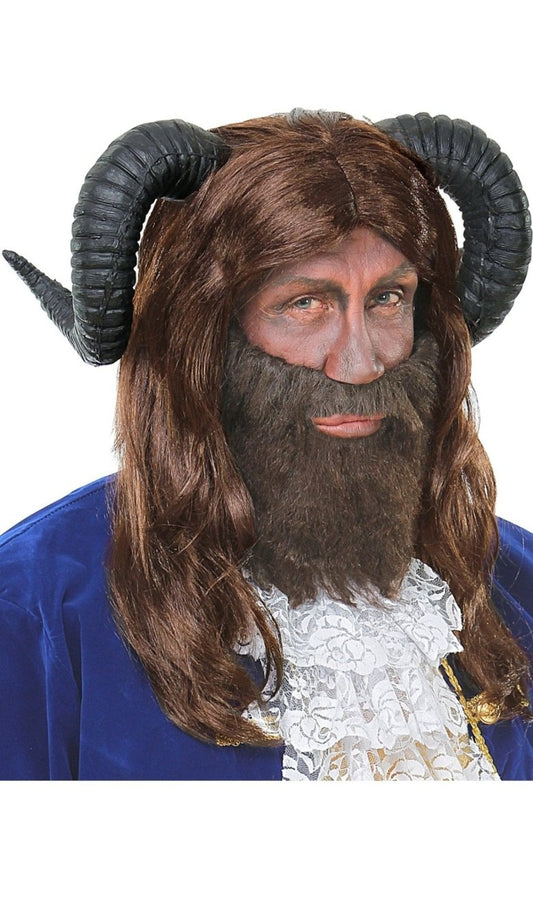 Peluca de La Bestia con Cuernos