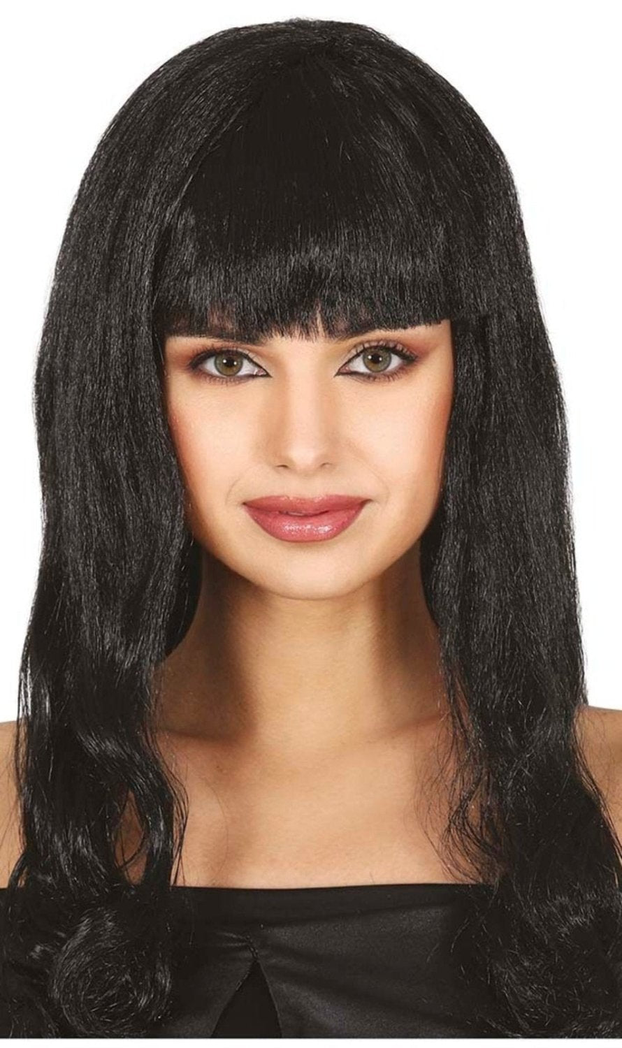 Comprar online Peluca Negra Melena Flequillo Don Disfraz
