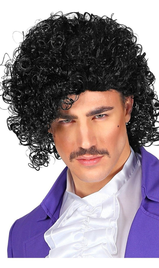Peluca Negra Rizada Prince