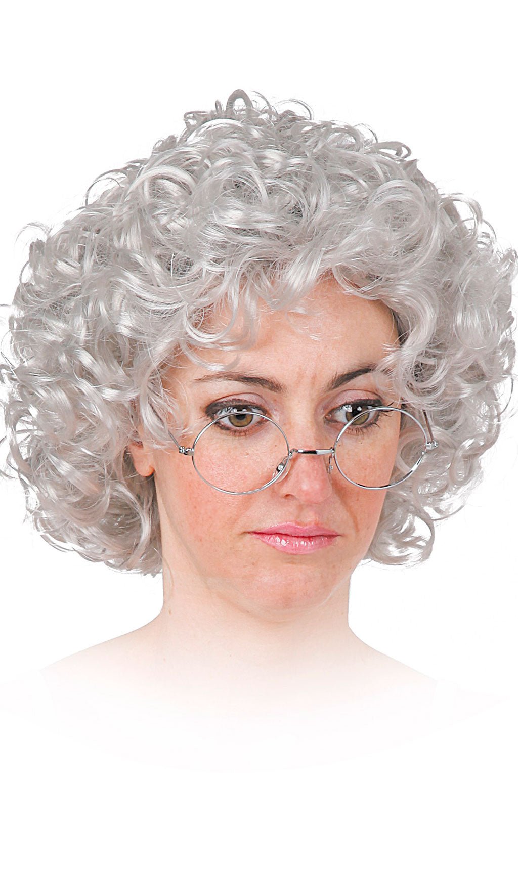 Peluca Rizada Gris