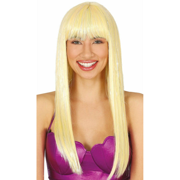 Peluca Rubia Con Flequillo Para Mujer FUNIDELIA | Color Blanco | Accesorio De Disfraz Original Y Divertido