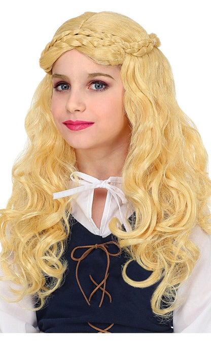 Peluca Rubia Medieval infantil