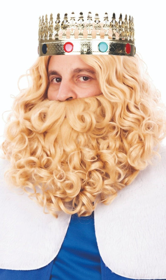 Peluca y Barba Rey Mago Rubia Mate