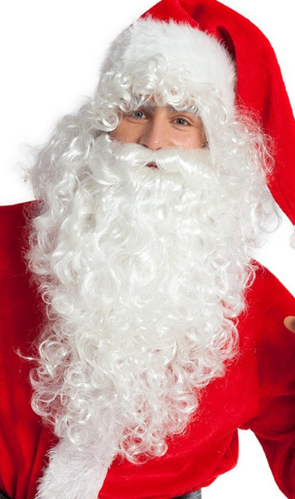 Peluca y Barba Rizada de Papá Noel