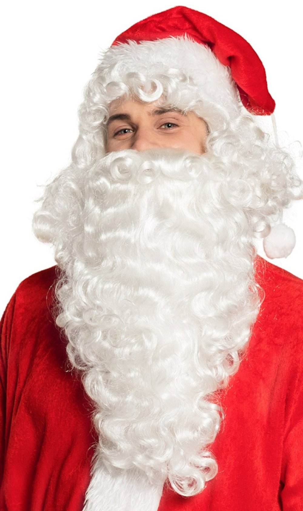 Peluca y Barba Rizada de Papá Noel