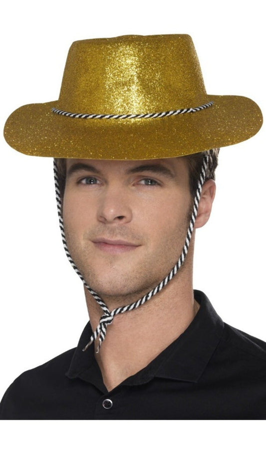 Sombrero de Vaquero Dorado Purpurina