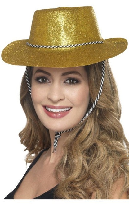Sombrero de Vaquero Dorado Purpurina