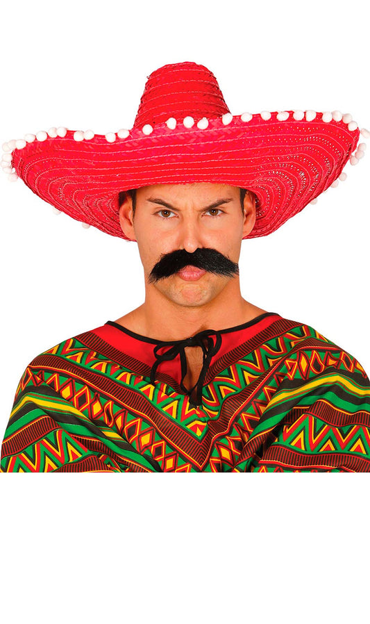 Sombrero Mexicano de Paja Rojo