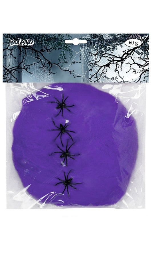 Telaraña Violeta 60gr con 4 Arañas