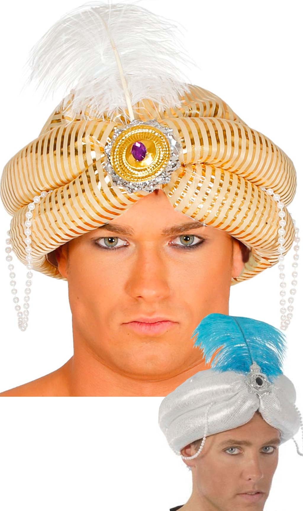 Turbante Árabe Perlas Colores