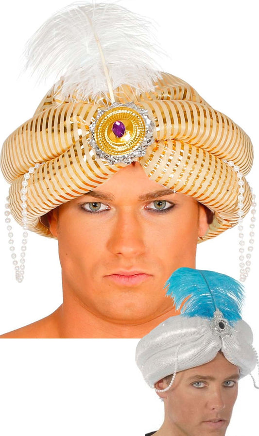 Turbante Árabe Perlas Colores