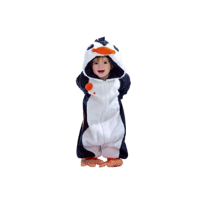 fuerte Descolorar Bigote Disfraz Pingüino Pelele bebe, Talla: 10 meses