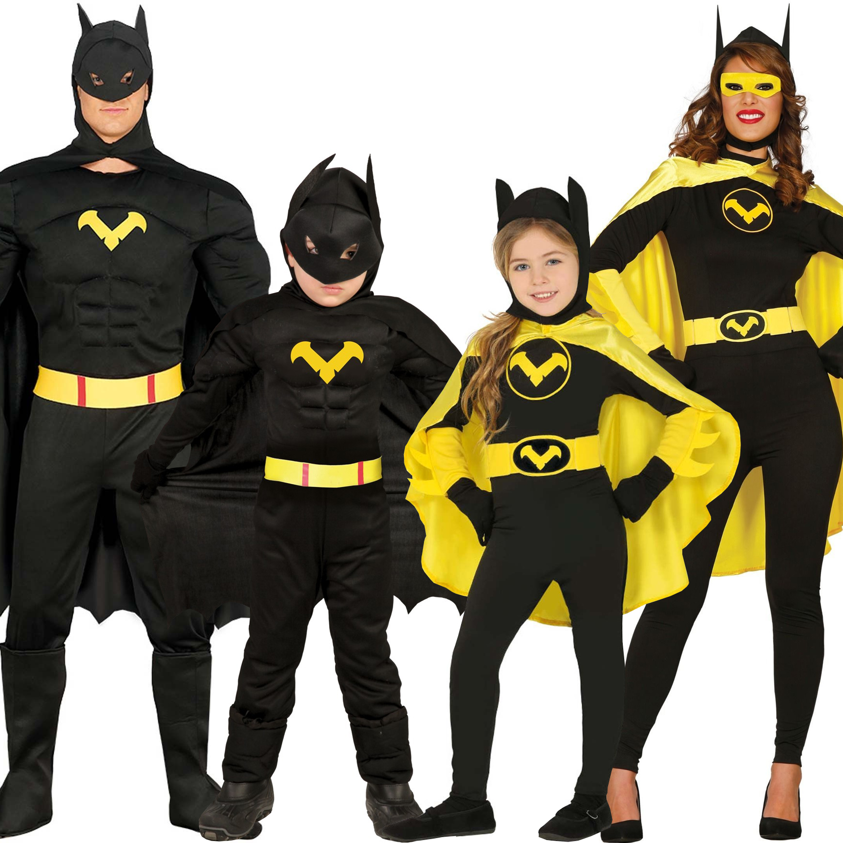 Comprar online Disfraces en grupo de Batman y Batgirl