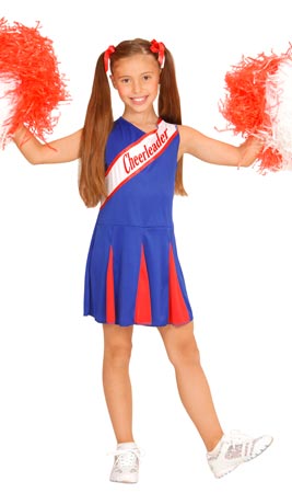 Disfraz de Cheerleader Azul y Rojo para niñas