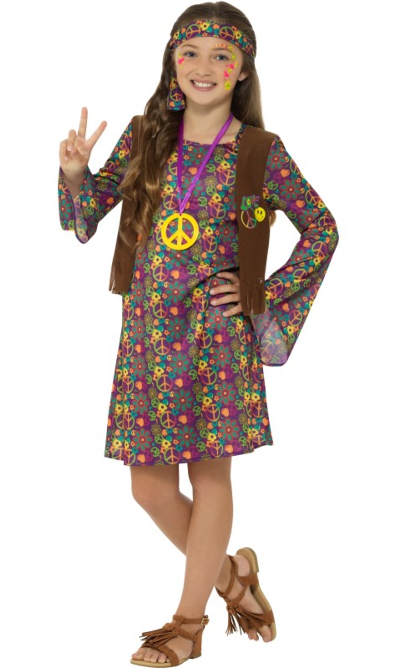 Disfraz de Hippie Love para niña