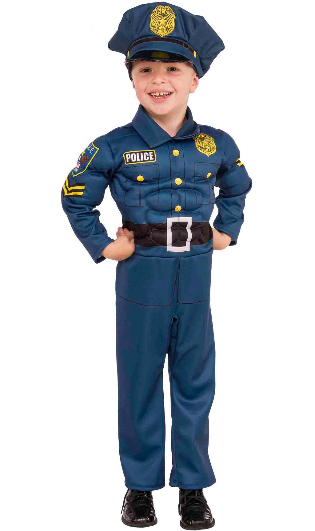presente Tecnología rima Disfraz de Policía Forzudo para infantil